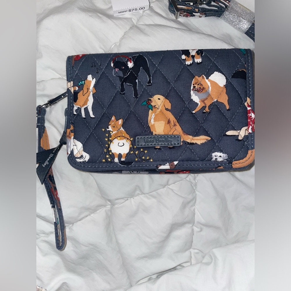 Vera Bradley Holiday Dogs RFID 3 in 1 Crossbody
